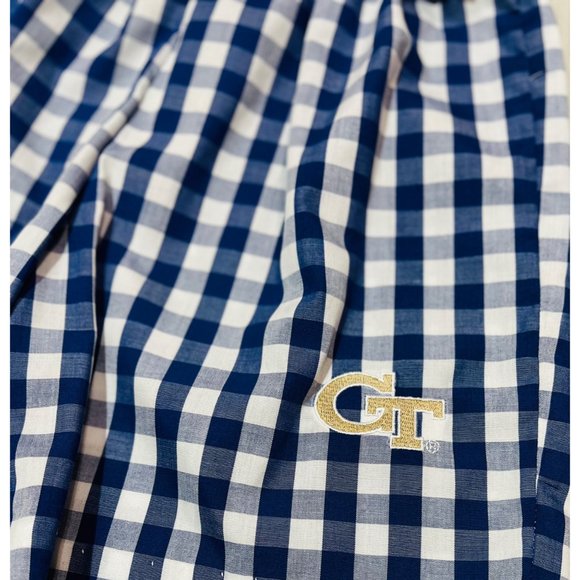 Vive La Fete blue gingham shorts GT Georgia Tech Yellow Jackets 5 NWT - Picture 2 of 4